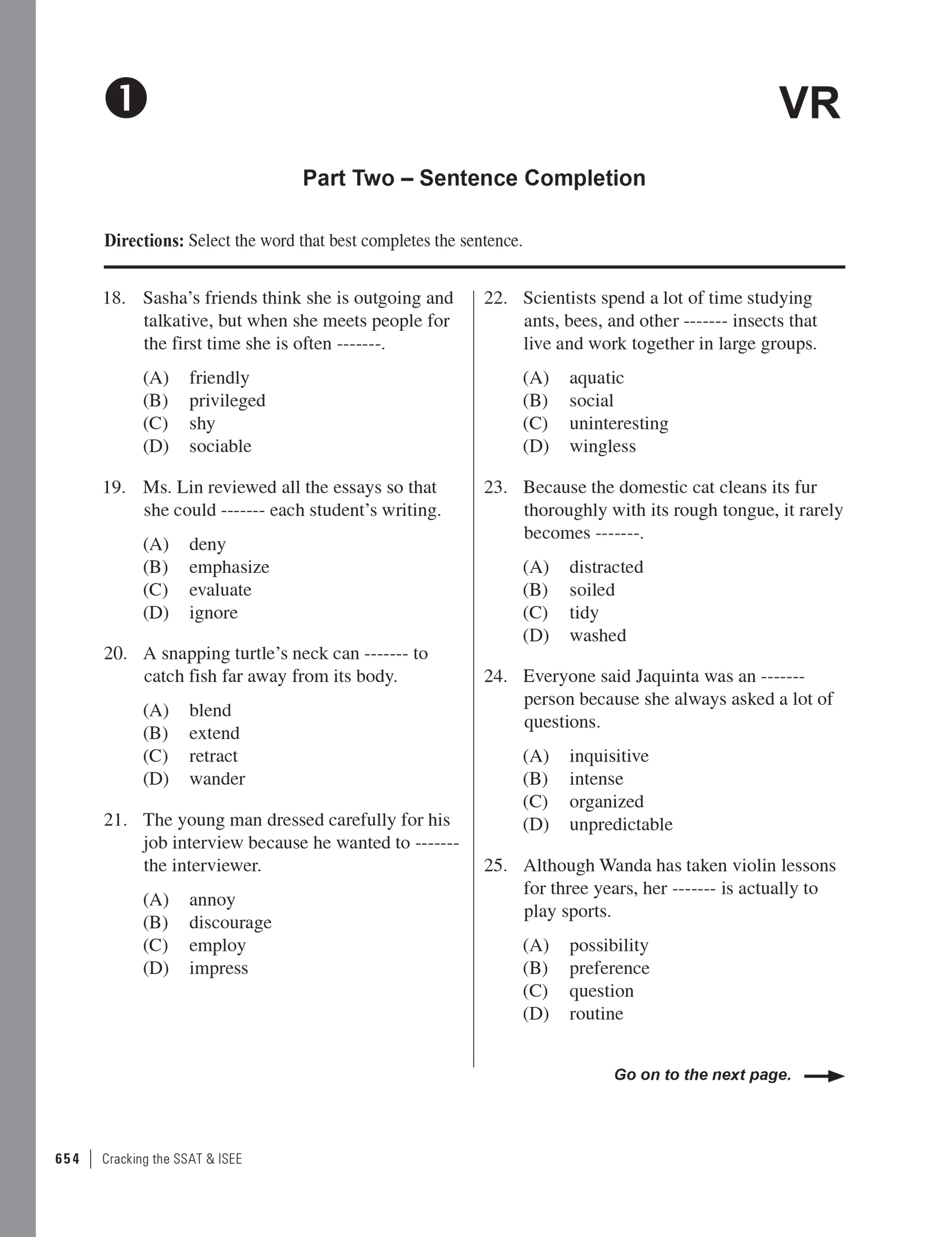 Extended Ebook Content For Cracking The SSAT ISEE 2019 Edition   Lower Level ISEE Practice Test Page07 